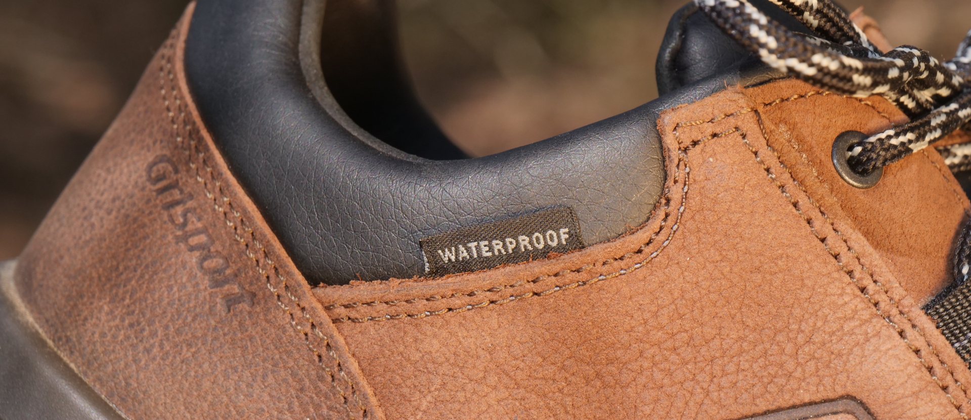 Wandelschoen leer sales